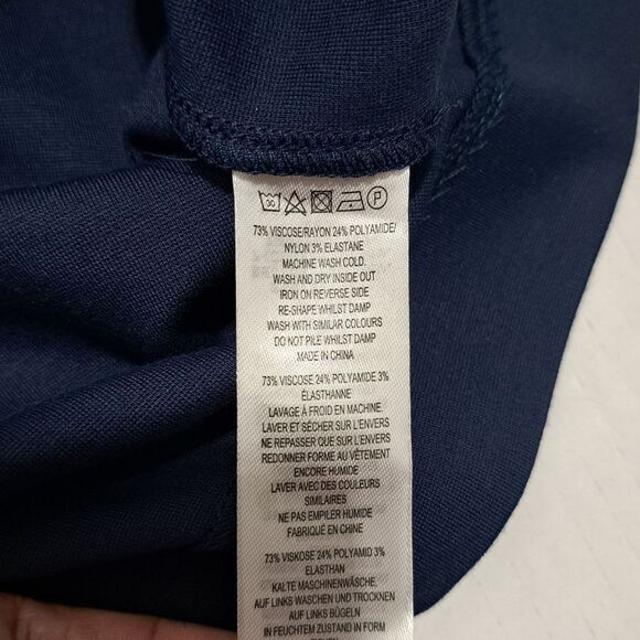 French Connection Lula Scalloped Edge V Neck  Mini Dress Duchess Blue  Sz 12 NWT - Picture 7 of 13